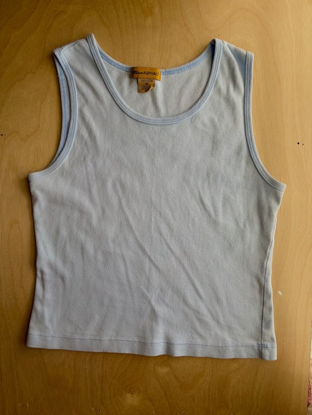 Y2K Blue Asphalt Baby Blue Cotton Tank Size Small